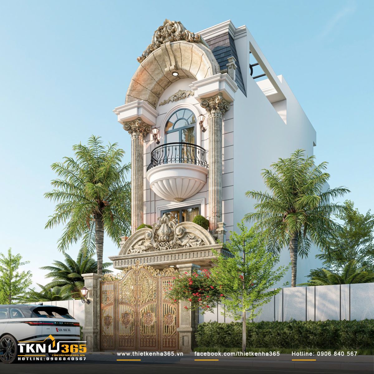 Thiết kế 1 trệt 2 lầu 1 sân thượng 2