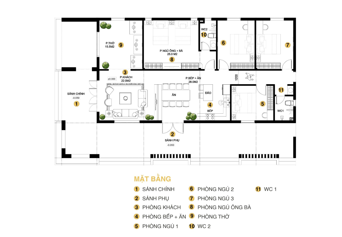 thiết kế biệt thự 1 tầng 13
