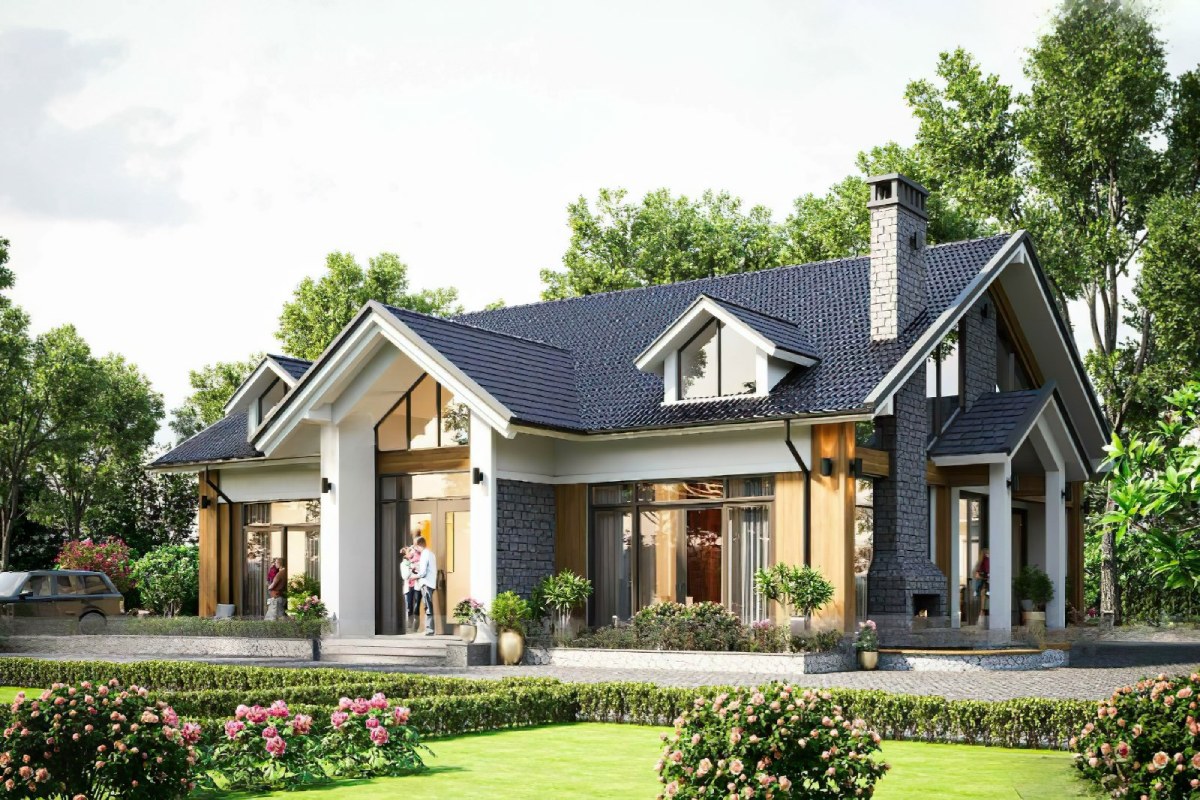 thiết kế biệt thự 1 tầng 2