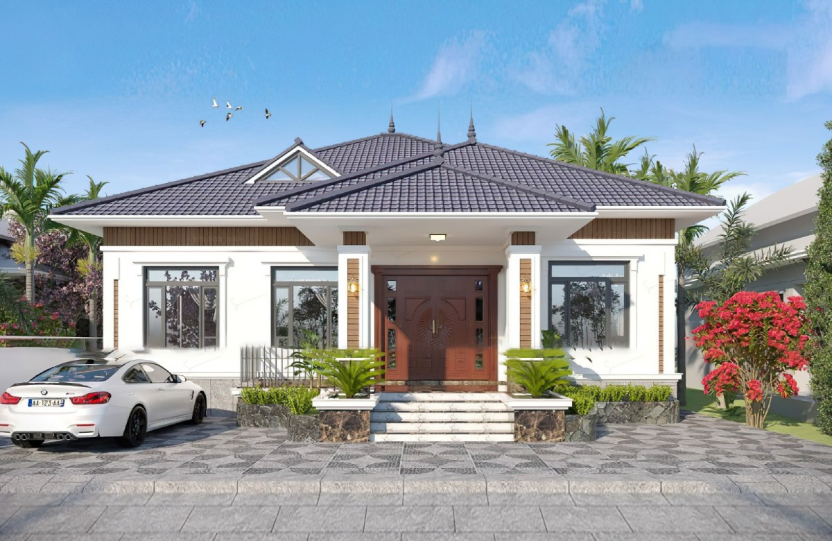 thiết kế biệt thự 1 tầng 3