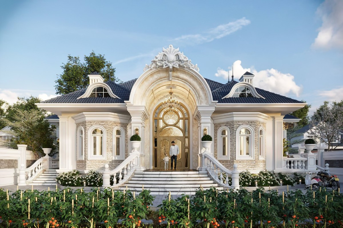 thiết kế biệt thự 1 tầng 5