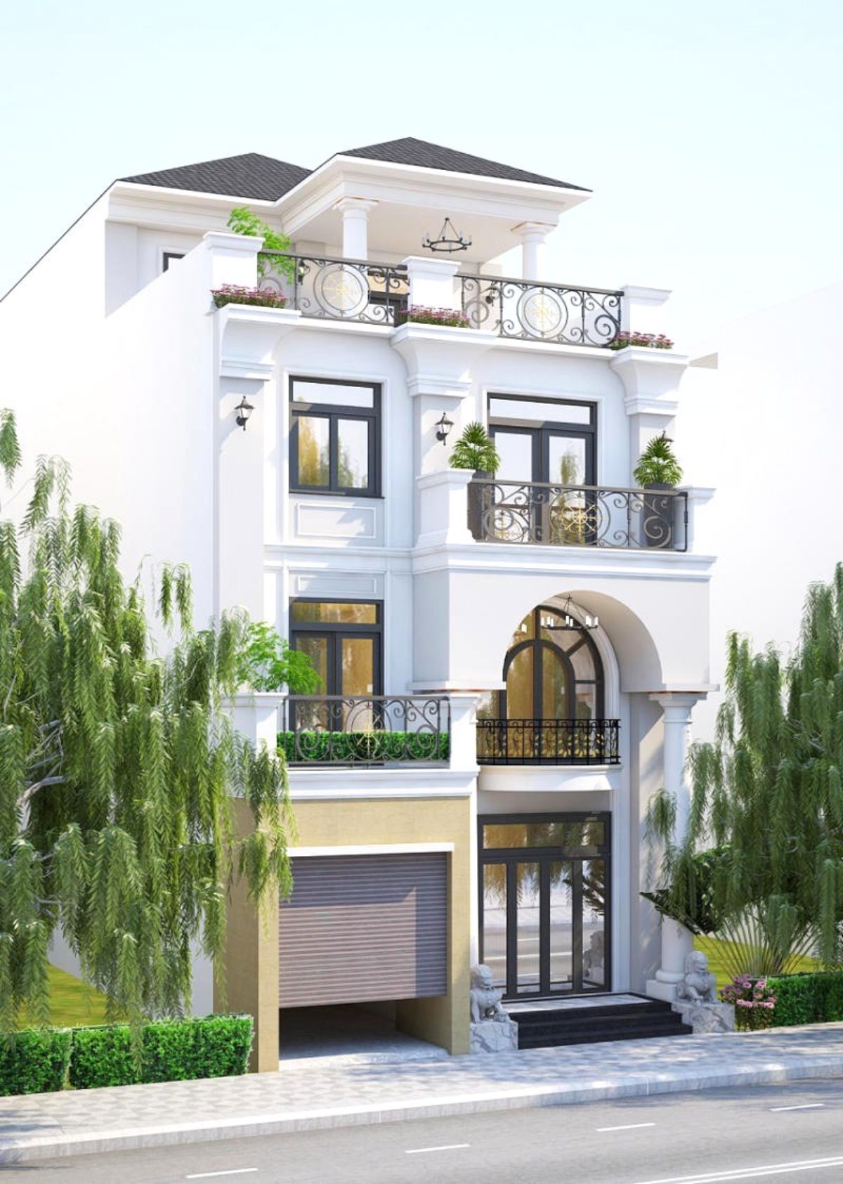 Thiết kế biệt thự 4 tầng 10