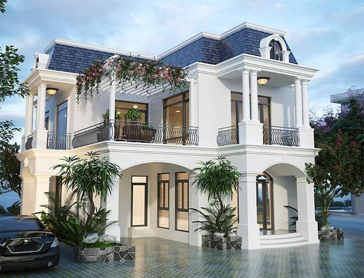 Thiết kế biệt thự mini 2 tầng 5