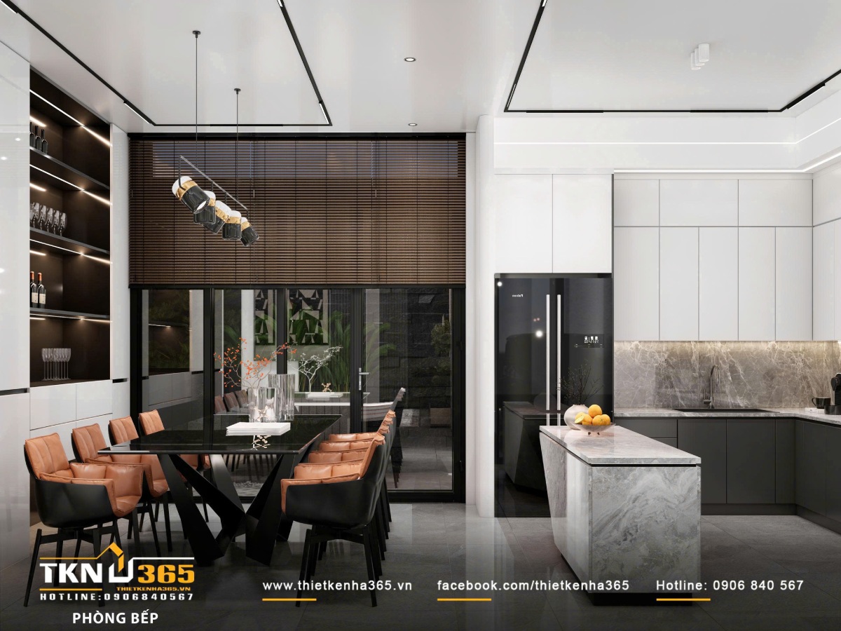 Thiết kế biệt thự phố 3 tầng 5