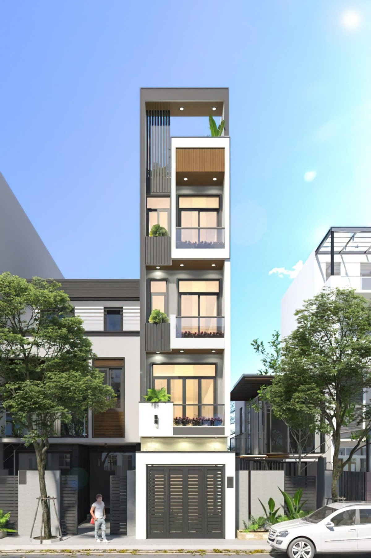 thiết kế nhà 1 trệt 3 lầu 10