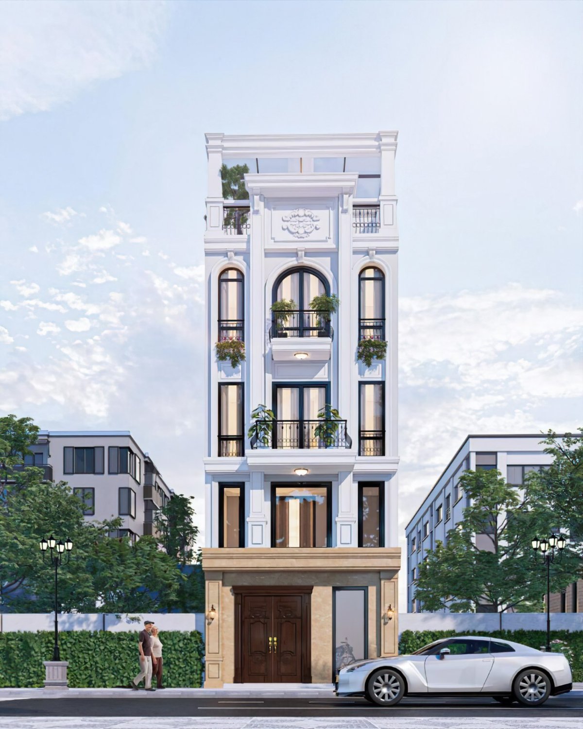 thiết kế nhà 1 trệt 3 lầu 2