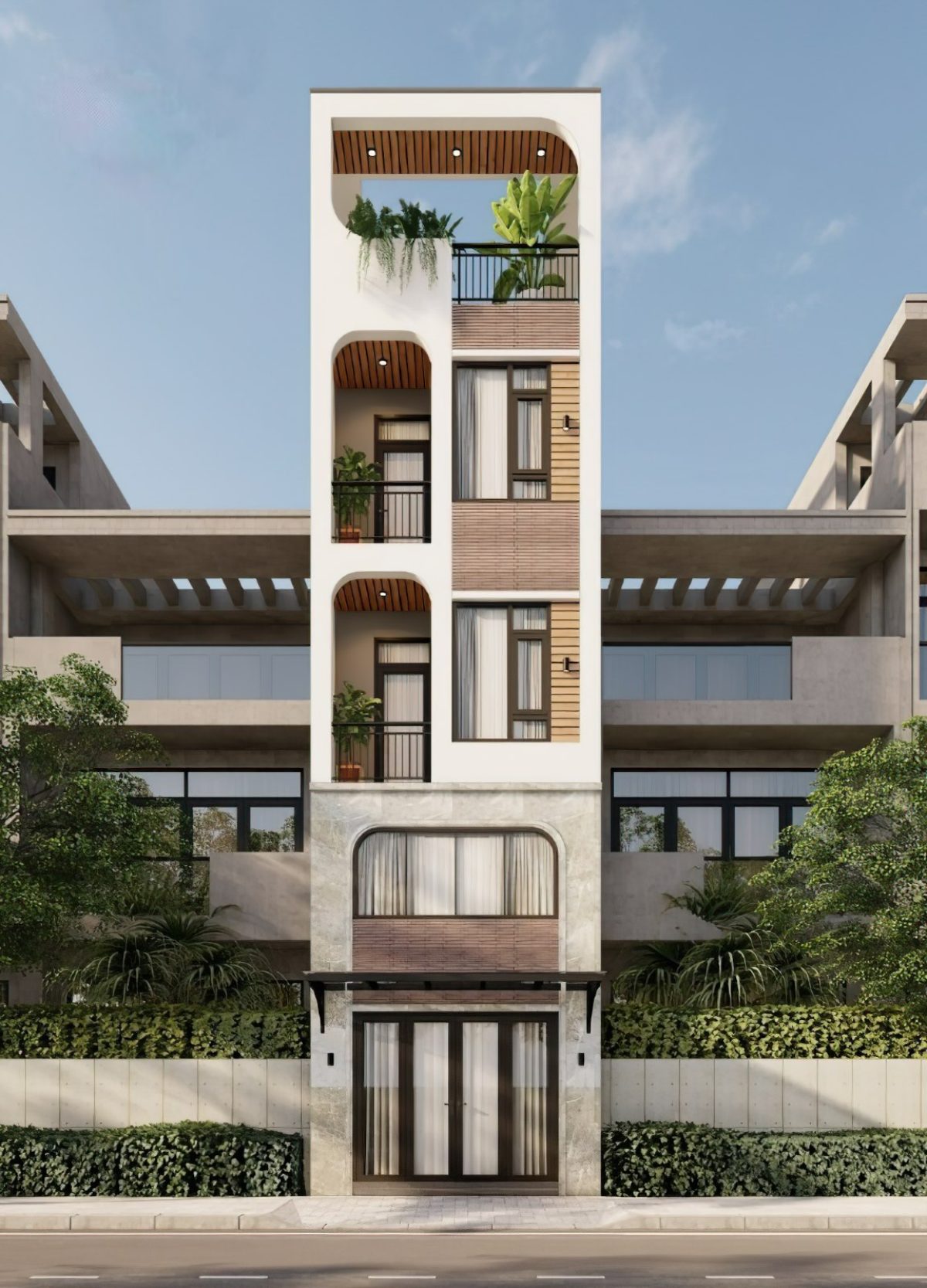 thiết kế nhà 1 trệt 3 lầu 4