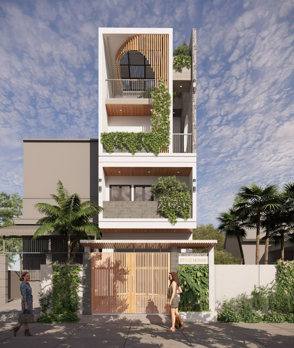 thiết kế nhà 1 trệt 3 lầu 7