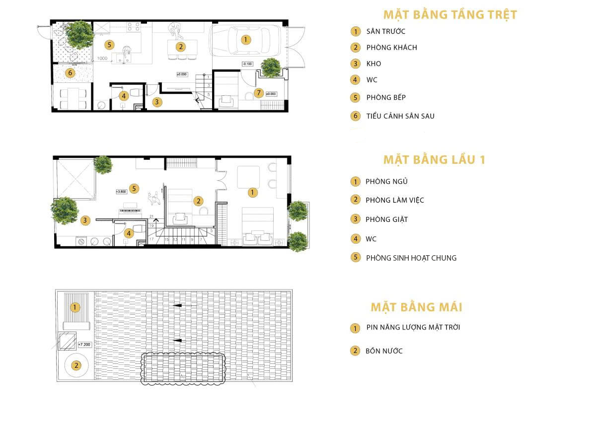 Thiết kế nhà phố 2 tầng 3
