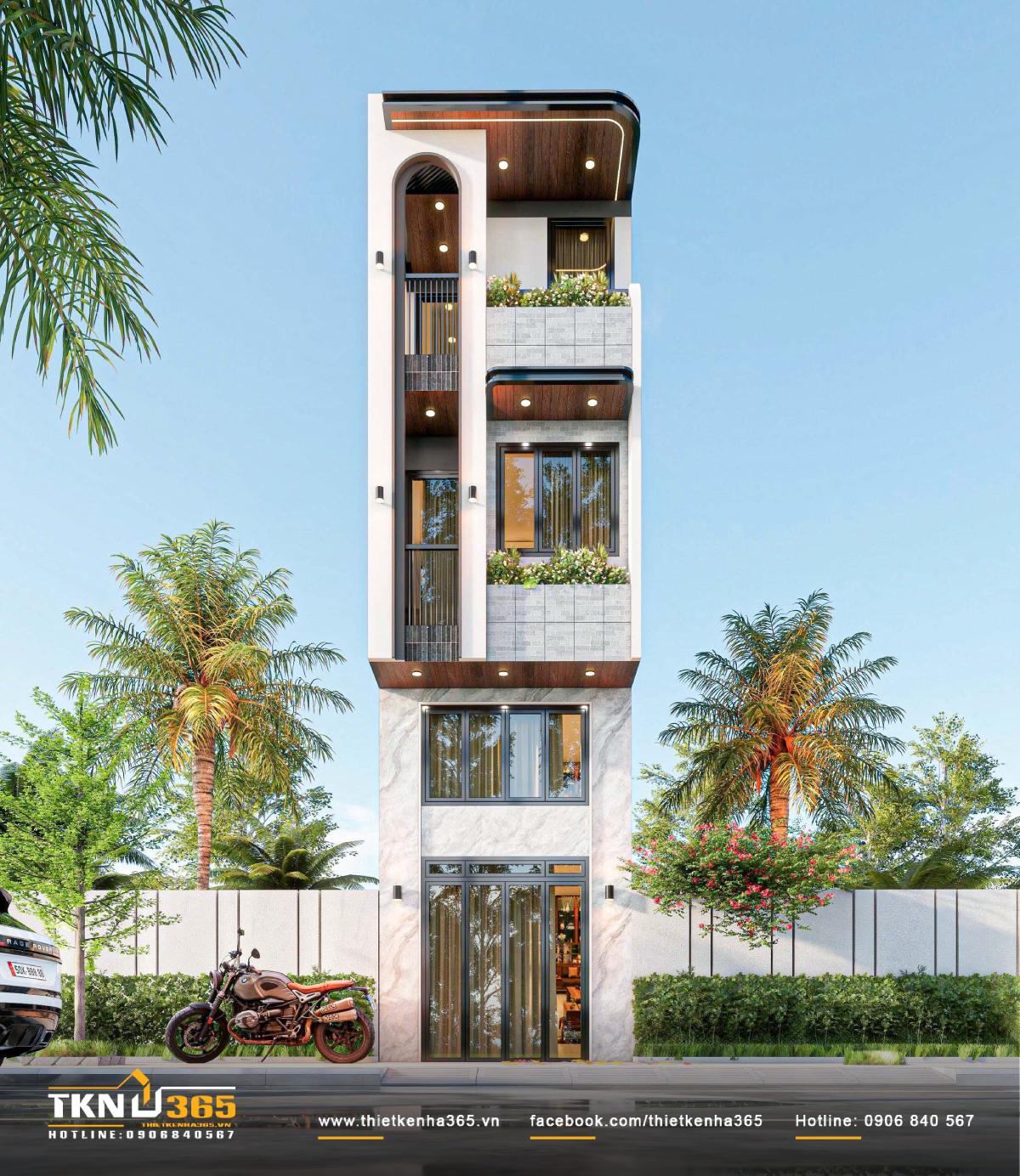 Thiết kế nhà phố 3 tầng 1