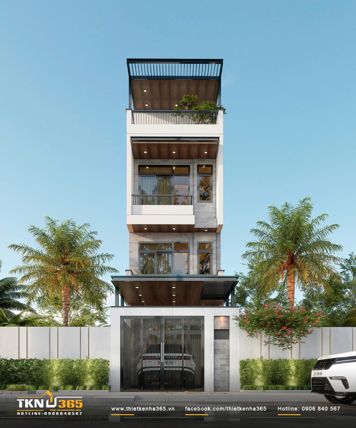 Thiết kế nhà phố 4 tầng 1