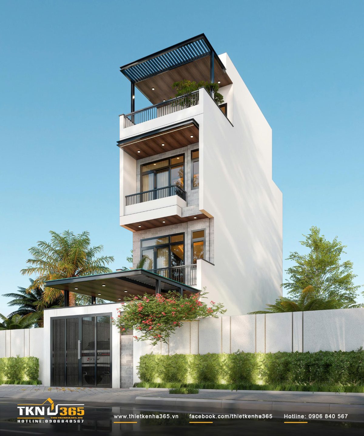 Thiết kế nhà phố 4 tầng 2