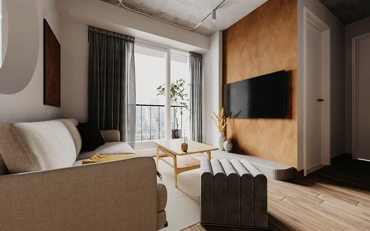 Không gian 40m2 đủ lớn để thiết kế đầy đủ nội thất các phòng