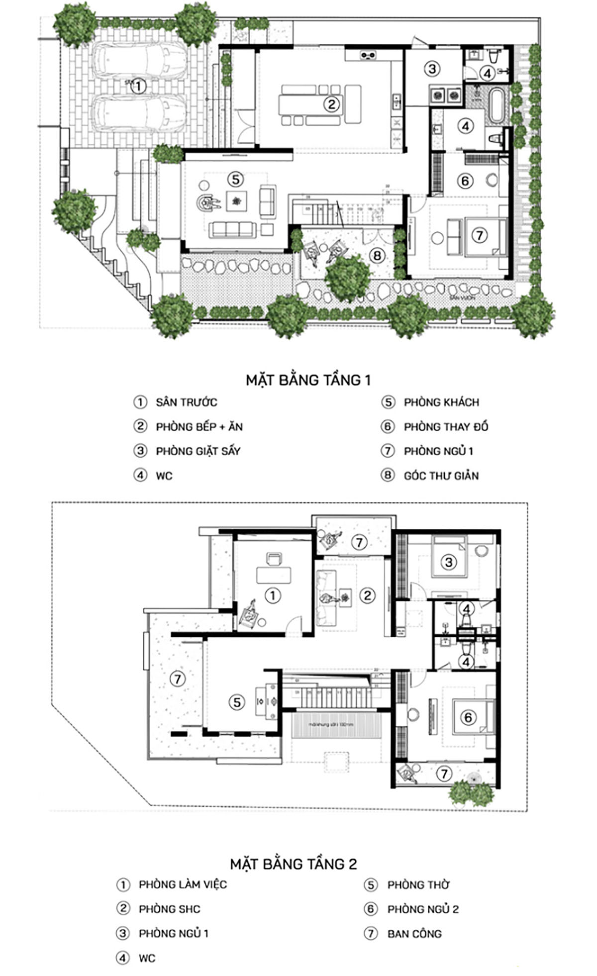 Bản vẽ công năng mẫu biệt thự 2 tỷ mái nhật
