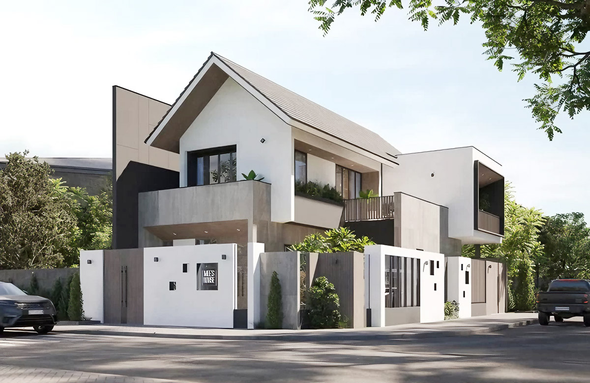 Biệt thự 2 tầng mái ngói 2 mặt tiền mang lại không gian sống tiện nghi, gần gũi thiên nhiên và bền vững theo thời gian.