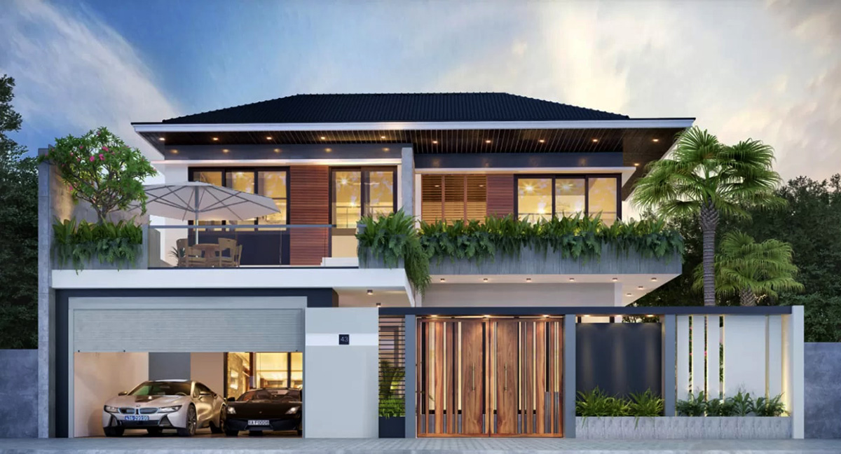 Thiết Kế Nhà 365 – Đơn vị uy tín thiết kế và thi công biệt thự 2 tầng có gara