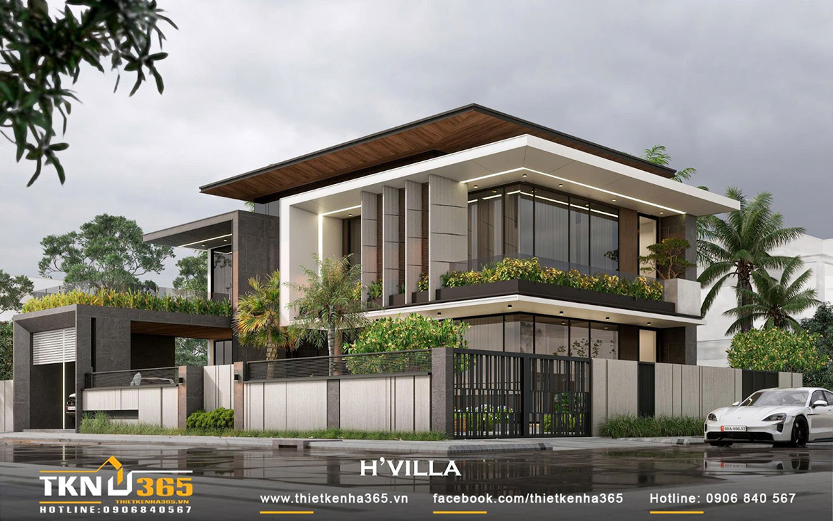 Biệt thự phố 2 tầng H’S VILLA sở hữu thiết kế hai mặt tiền rộng thoáng
