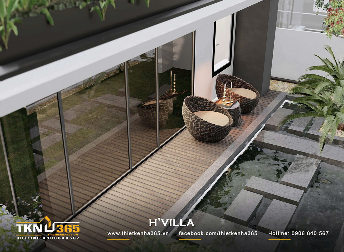 Lối đi độc đáo bố trí trên mặt nước, xung quanh được bao bọc bởi rất nhiều cây xanh