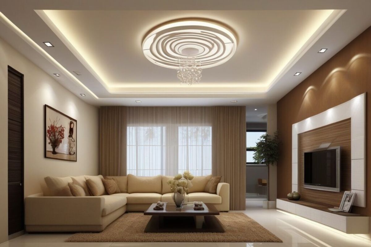 … Trần hiện đại với các mảng giật cấp gọn gàng (Ảnh: Sưu tầm)