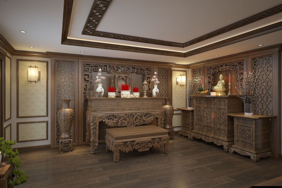 Gia chủ nên duy trì thói quen vệ sinh phòng thờ thường xuyên để đảm bảo tính linh thiêng, duy trì vượng khí cho gia đình (Ảnh: Sưu tầm)