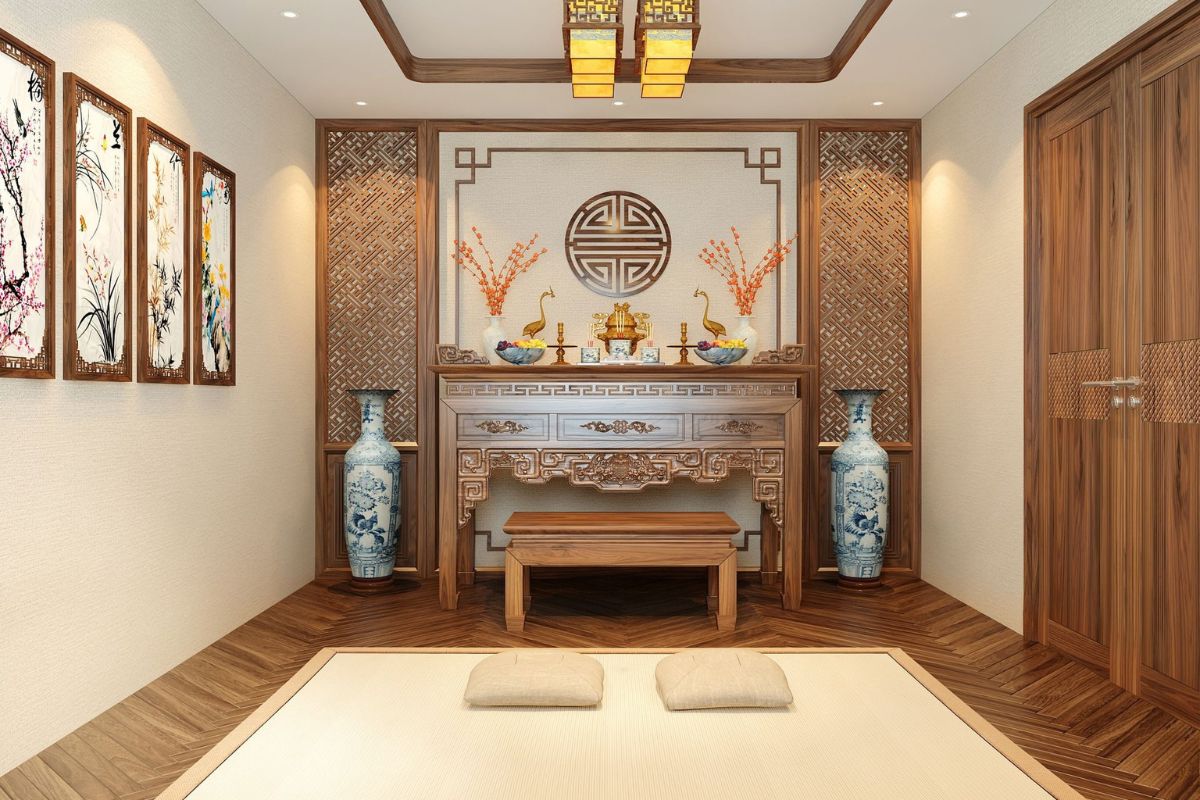 Bàn thờ đặt ở vị trí cao ráo, sạch sẽ, thể hiện tấm lòng thành kính với ông bà, tổ tiên (Ảnh: Sưu tầm)