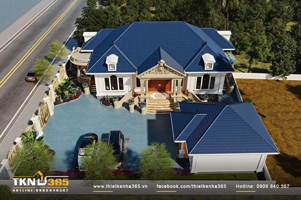 Mẫu biệt thự 1 tầng 3 ph&ograve;ng ngủ ch&acirc;u &acirc;u mang lại vẻ sang trọng, lịch sự