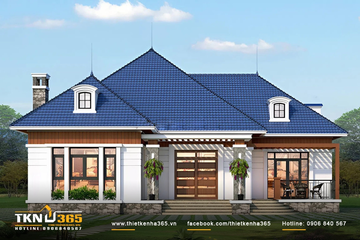 Mẫu biệt thự 1 tầng 3 ph&ograve;ng ngủ kết hợp ph&ograve;ng thờ, tiện cho việc thờ c&uacute;ng