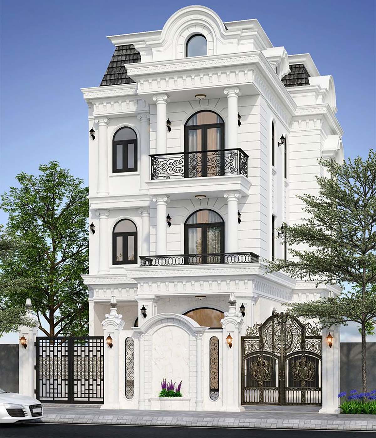 Mẫu biệt thự 3 tầng tân cổ điển luôn được nhiều gia chủ lựa chọn nhờ vẻ đẹp sang trọng, bền vững và công năng tiện nghi.