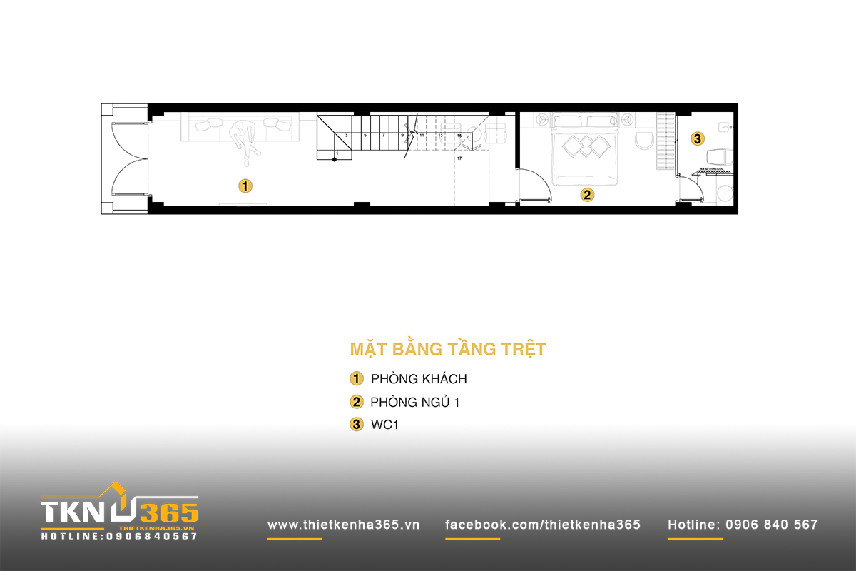 Nhà chị Mỹ Quận 8, nhà phố 1 triệt 2 lầu 1 tum, bản vẽ tầng trệt