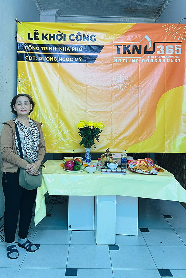 Nhà chị Mỹ Quận 8, nhà phố 1 triệt 2 lầu 1 tum, động thổ