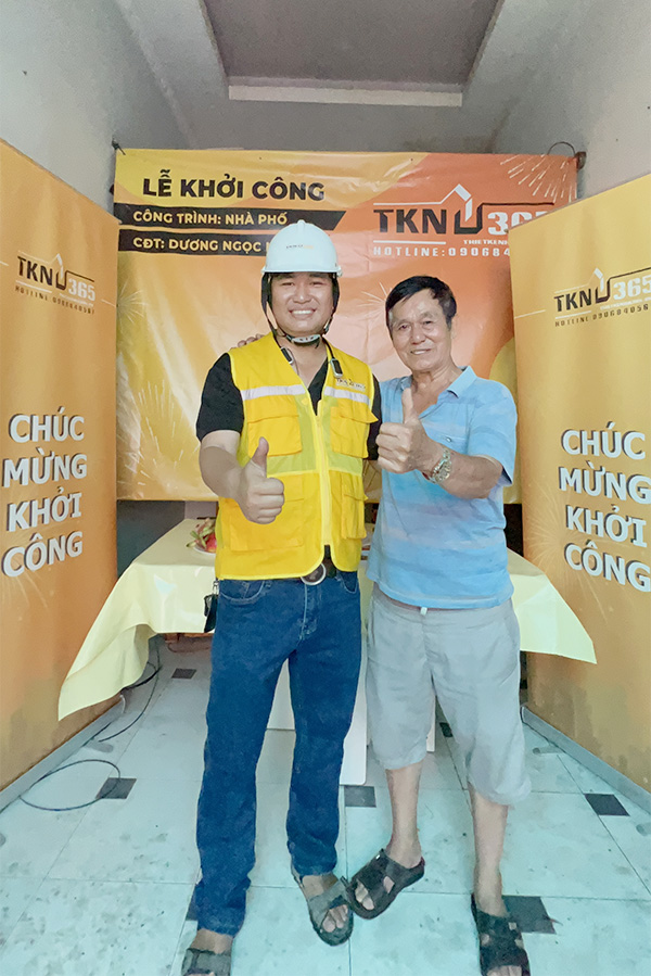 Nhà chị Mỹ Quận 8, nhà phố 1 triệt 2 lầu 1 tum, khởi công