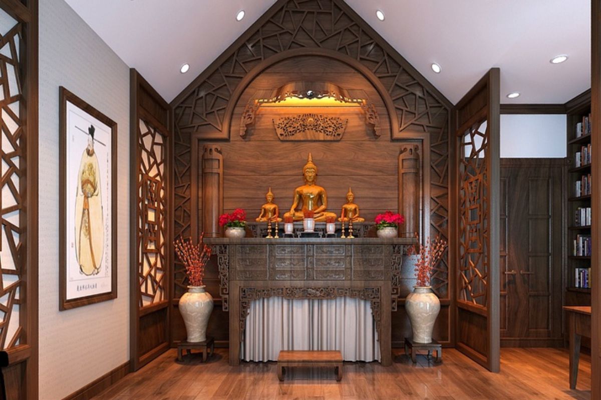 Nguyên tắc đặt bàn thờ là “tọa cát hướng cát”, giúp gia đạo hưng thịnh, con cháu hiếu thuận, tài lộc lâu dài (Ảnh: Sưu tầm)