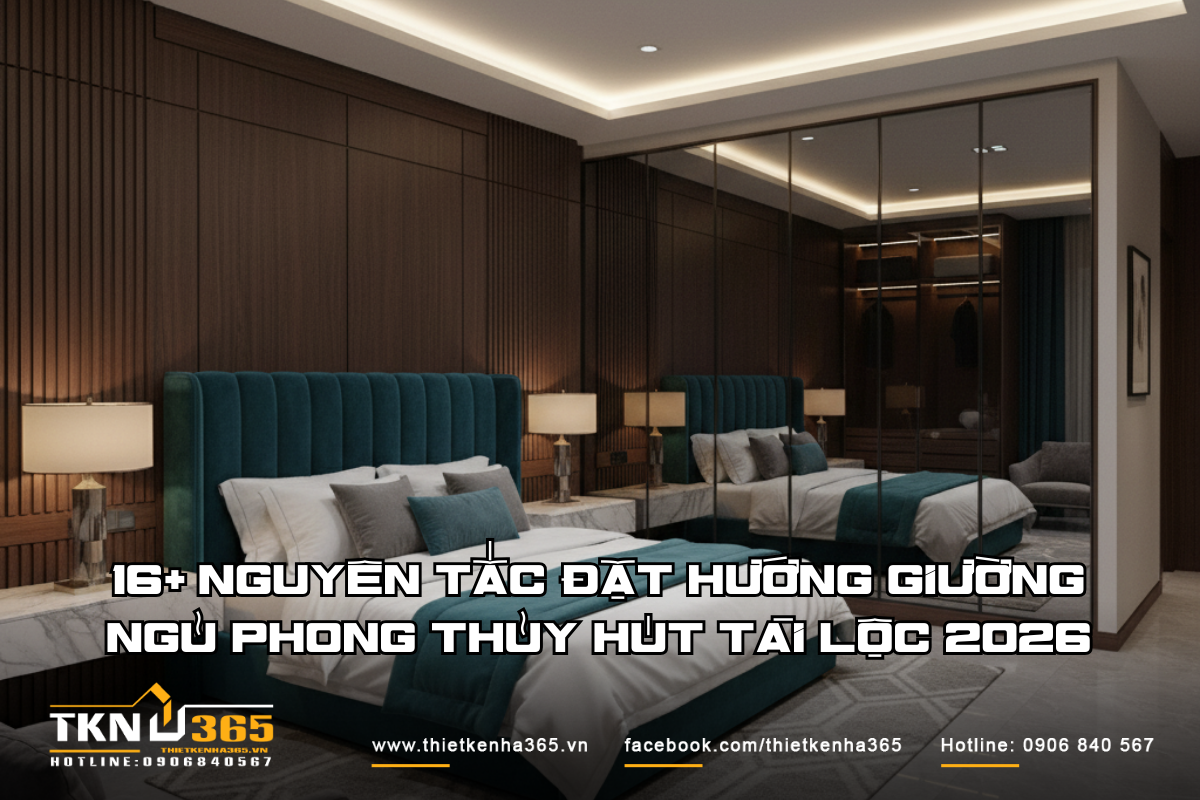 16+ Nguyên tắc đặt hướng giường ngủ phong thủy hút tài lộc 2026