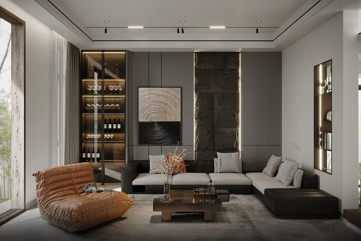 Biệt thự mang vẻ đẹp thanh thoát và cân đối, là sự kết hợp hoàn hảo giữa kiến trúc hiện đại và truyền thống Á Đông.