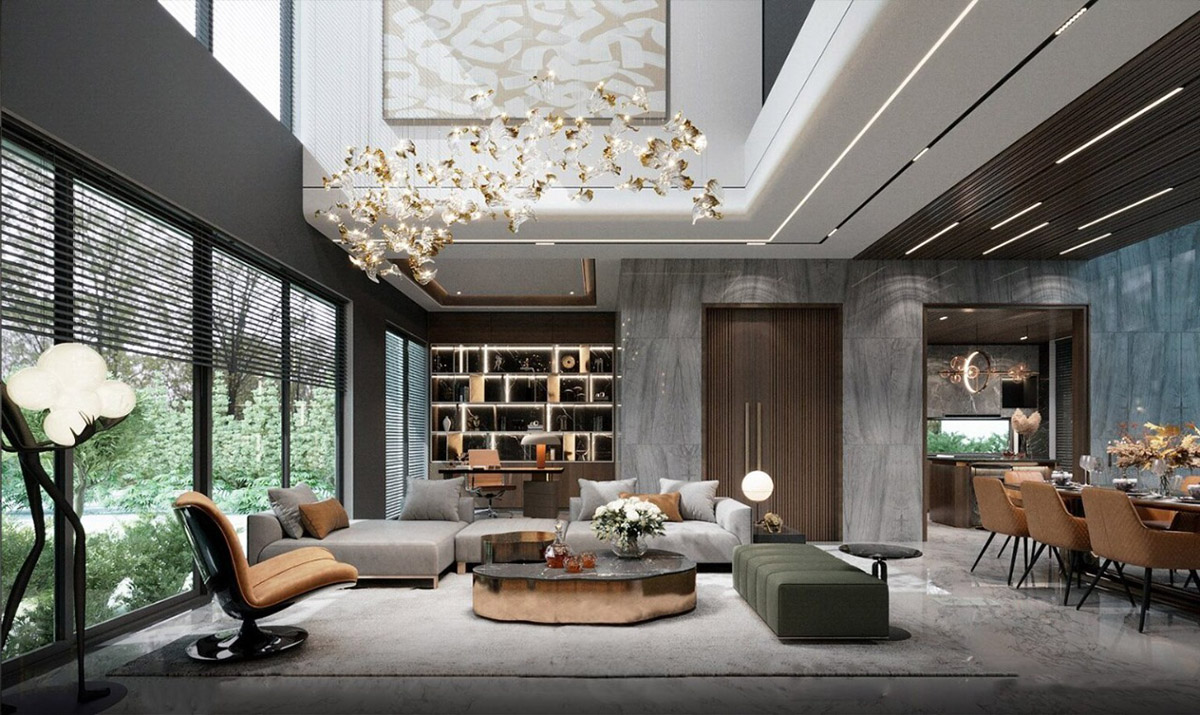 Không gian được mở rộng tối đa mang đến cảm giác thoáng đãng và bề thế.