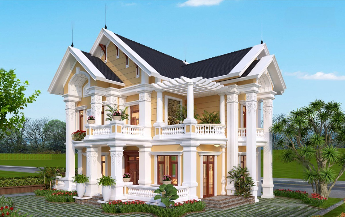 Mái thái chữ A không chỉ nâng cao vẻ đẹp thẩm mỹ mà còn mang lại khả năng thoát nước nhanh chóng và chống nóng hiệu quả.