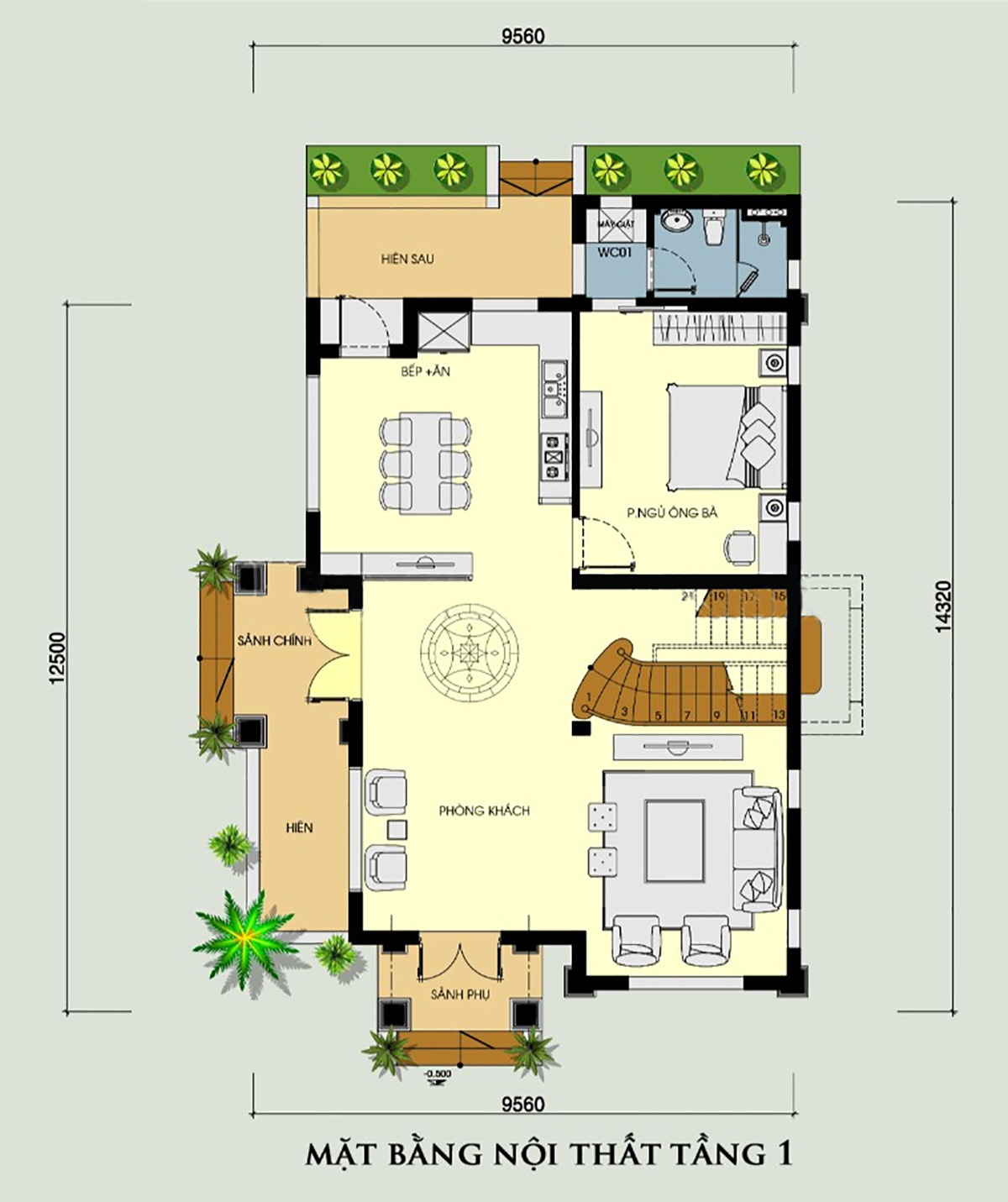 Bản vẽ mẫu biệt thự 2 tầng cổ điển mái Thái