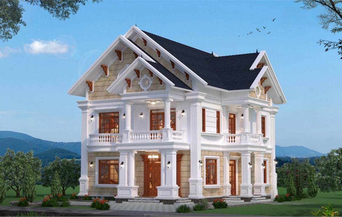 Sự kết hợp giữa màu sắc trang nhã và các chi tiết kiến trúc hài hòa tạo nên một không gian sống thoáng đãng, gần gũi thiên nhiên.