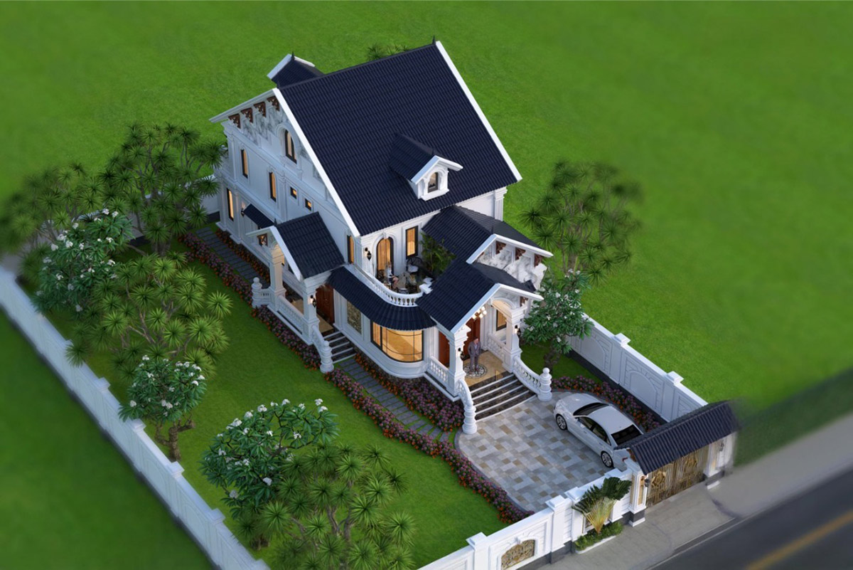 Mẫu biệt thự vườn 2 tầng mái Thái tạo nên một không gian sống sang trọng và tiện nghi.