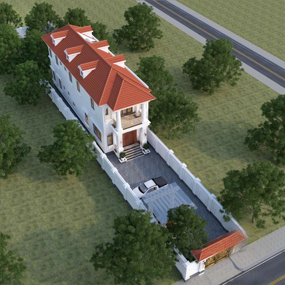 Với thiết kế cân đối, đường nét mềm mại cùng màu sắc thanh nhã, ngôi nhà mang đến vẻ đẹp bền vững theo thời gian, đồng thời thể hiện rõ gu thẩm mỹ tinh tế và đẳng cấp của gia chủ.