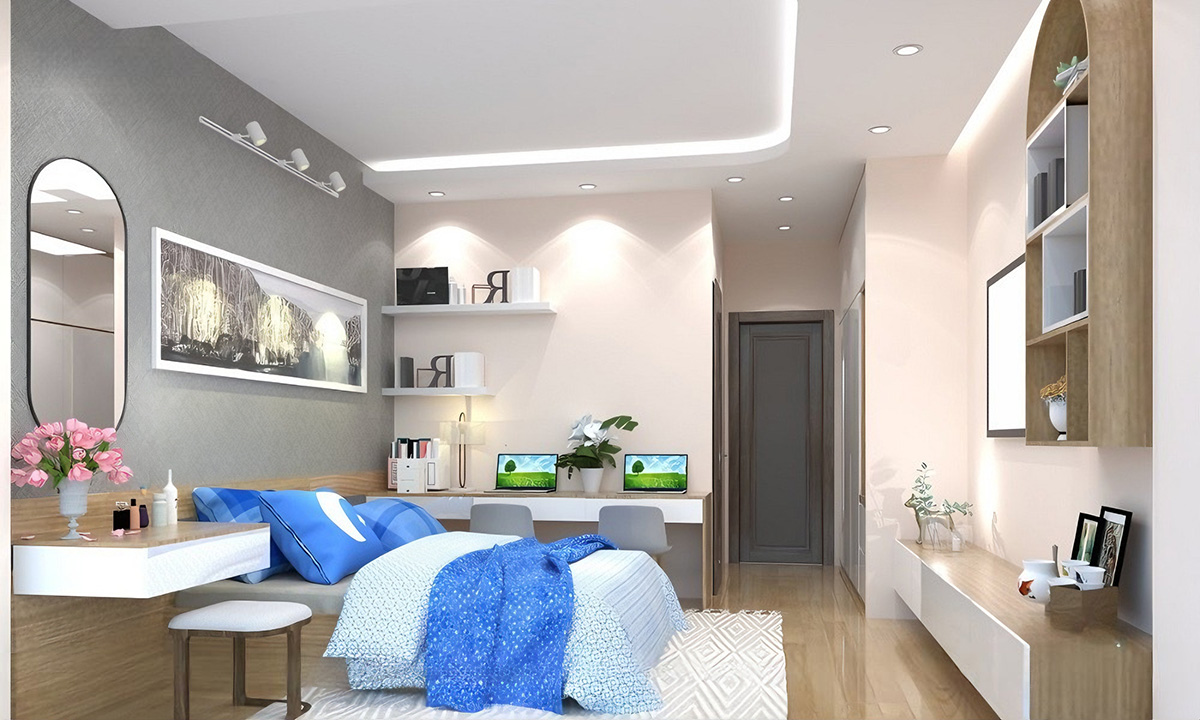 Phòng ngủ với thiết kế đơn giản, tinh tế