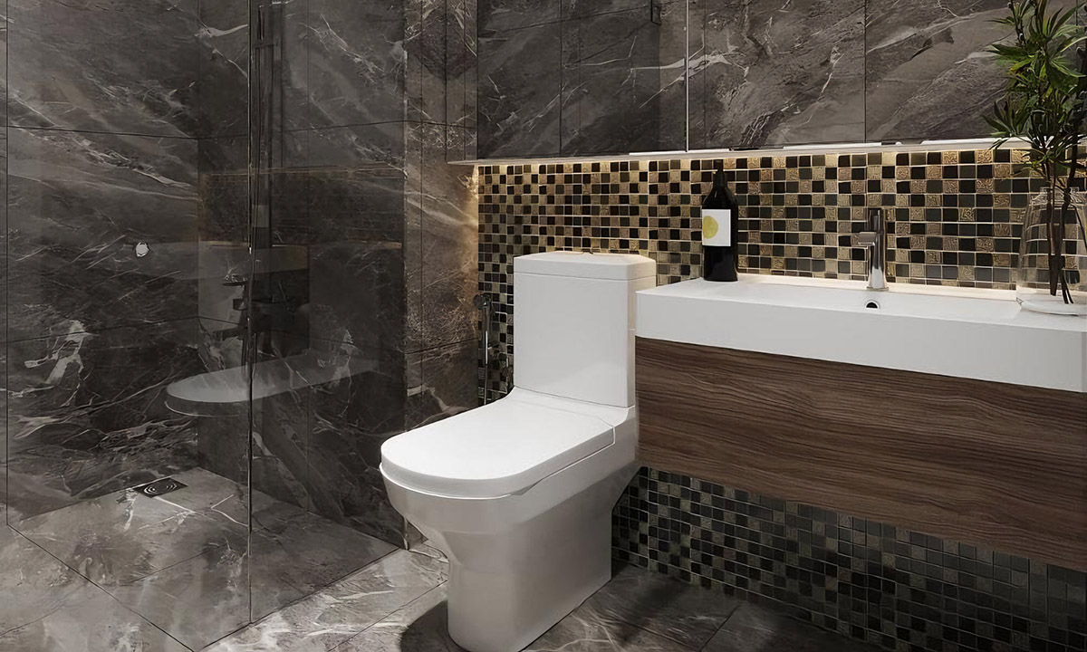 Toilet tối giản không chỉ tạo ra một không gian sạch sẽ và hiện đại mà còn thể hiện sự tiện ích và tối ưu hóa không gian