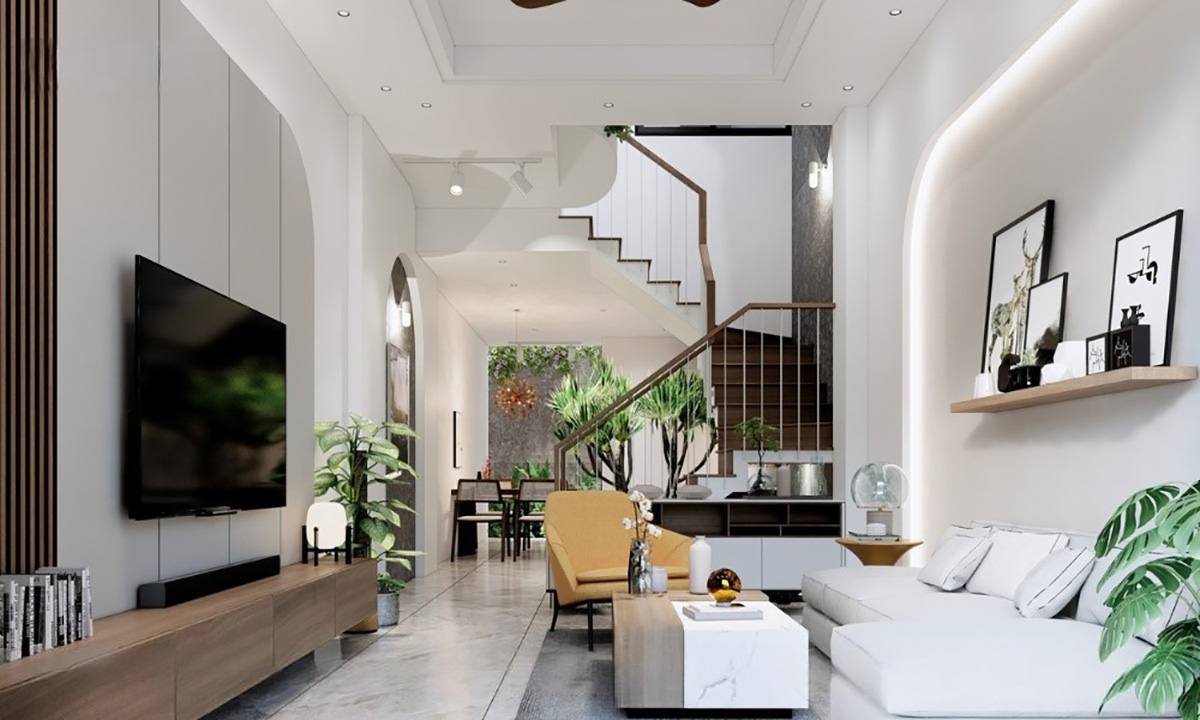 Thiết kế nội thất được sắp xếp một cách hợp lý để tận dụng tối đa không gian và đáp ứng các nhu cầu của gia đình