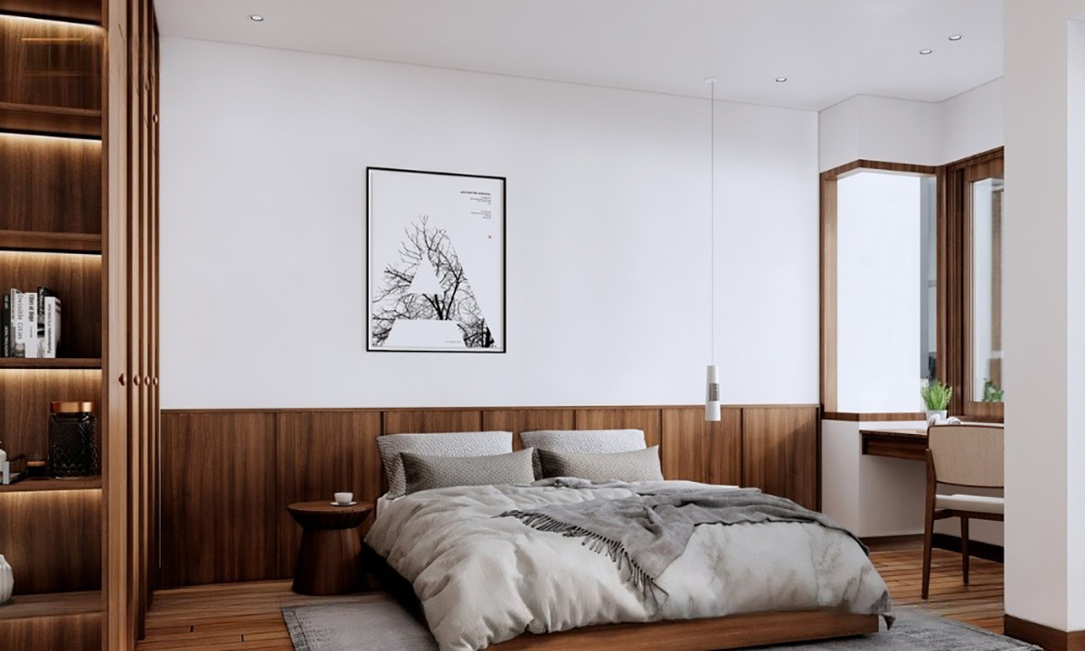 Các phòng ngủ đều được thiết kế với tông màu trung tính nền nã đem lại cảm giác thoải mái cho chủ căn nhà