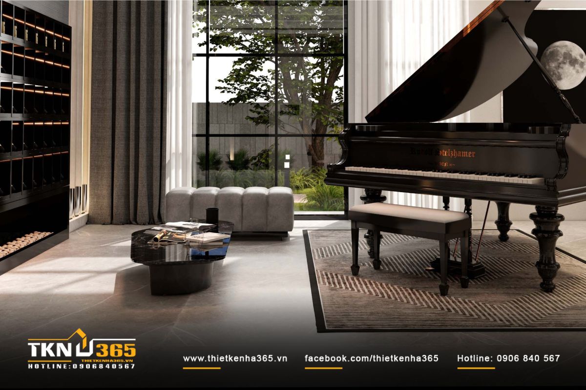 Góc piano cổ điển tôn lên phong cách sống tinh tế của gia chủ