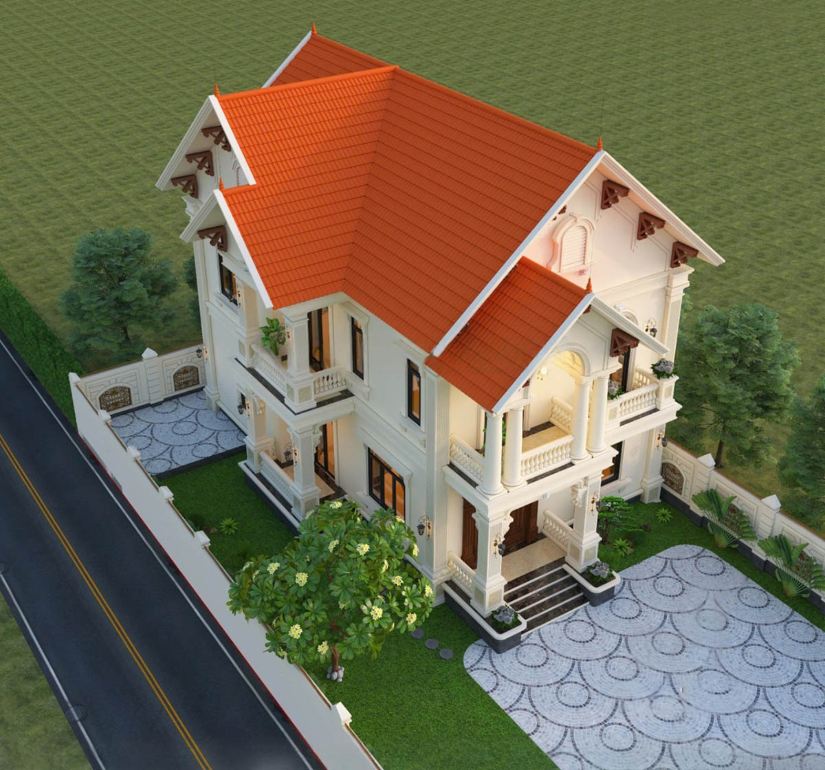 Biệt thự 2 tầng mái Thái được ưa chuộng bởi thiết kế vừa đẹp mắt, vừa phù hợp với điều kiện khí hậu và phong thủy tại Việt Nam.