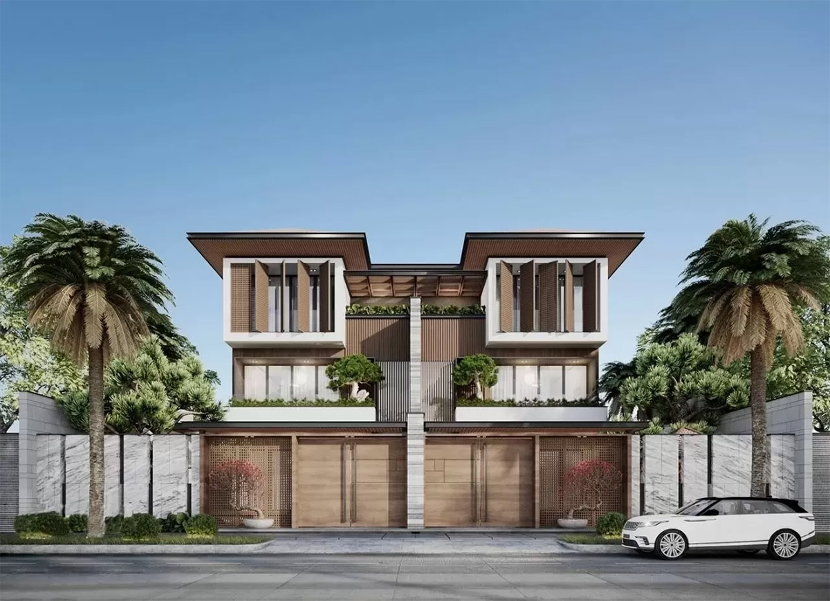 Khác với các mẫu biệt thự có mái dốc truyền thống, kiểu mái bằng mang lại vẻ đẹp tối giản, khỏe khoắn và phù hợp hoàn hảo với không gian đô thị.