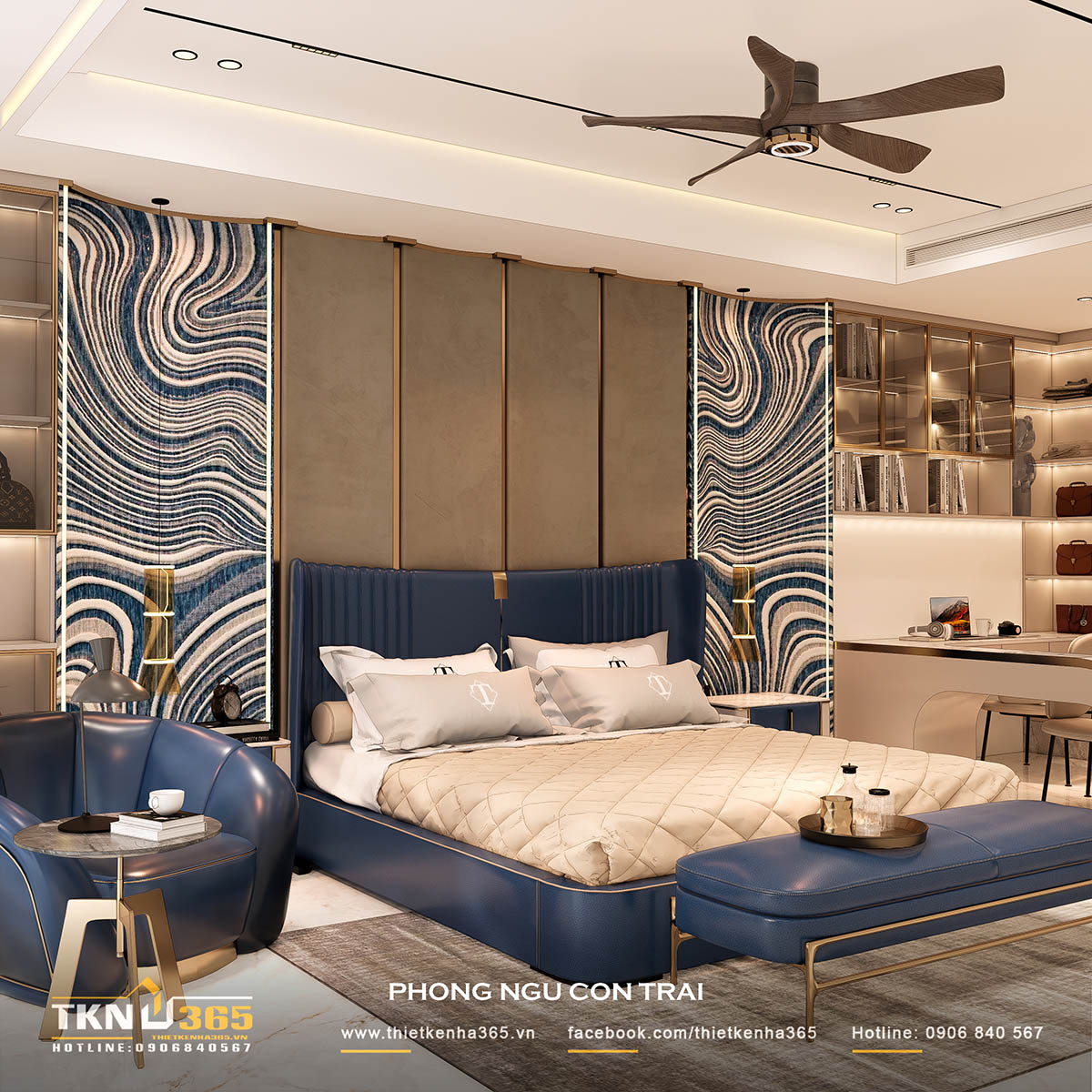 Phòng ngủ gọn gàng và trang nhã.