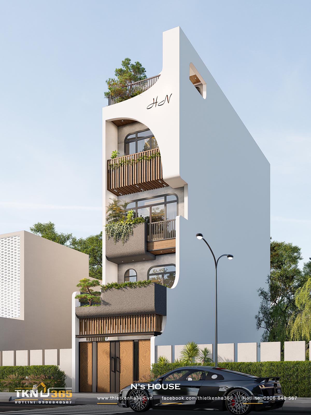 Kiến trúc ấn tượng nhờ sự kết hợp ăn ý của khối dáng, vật liệu, màu sắc…