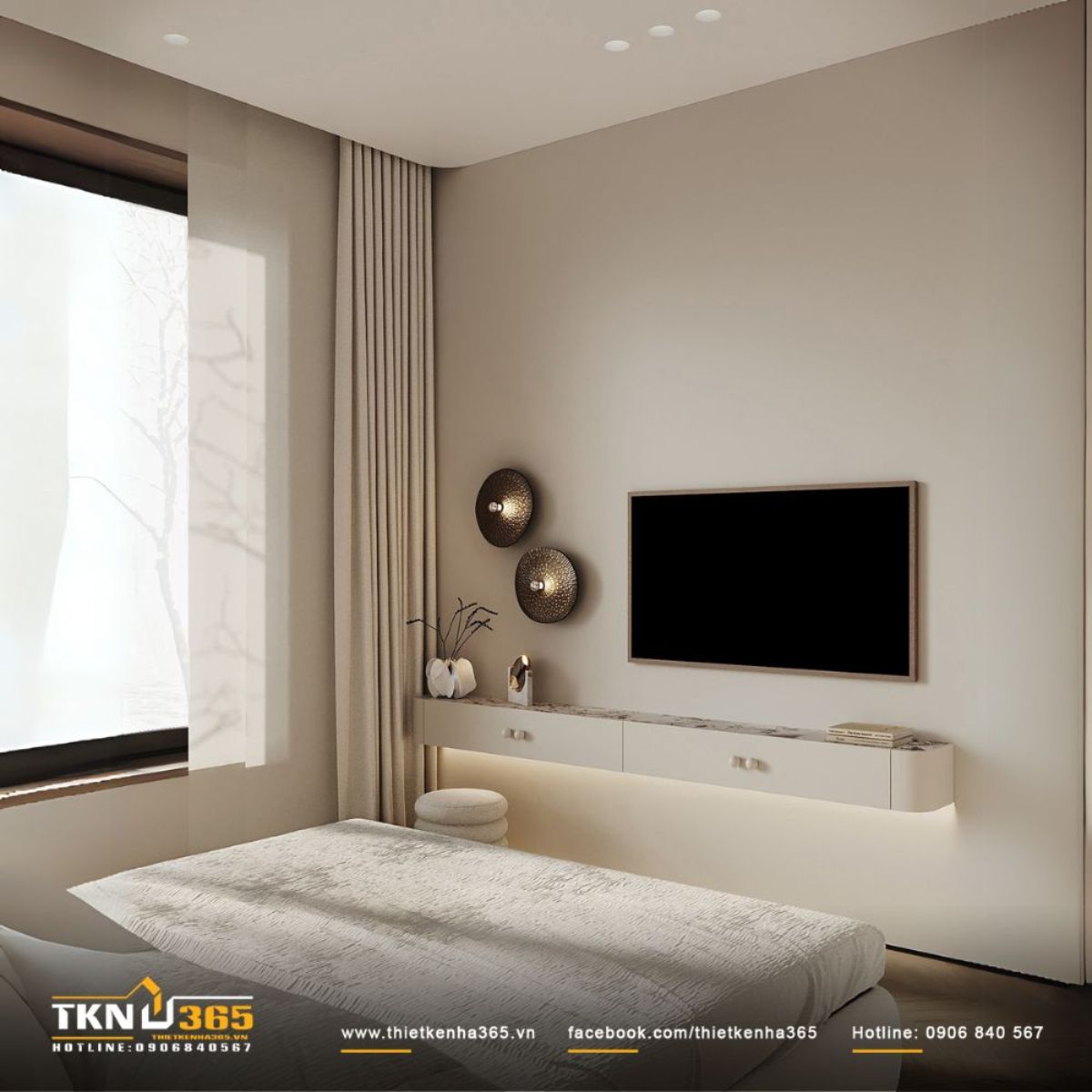 Không gian nghỉ ngơi nhận được nhiều ánh sáng tự nhiên qua hệ cửa